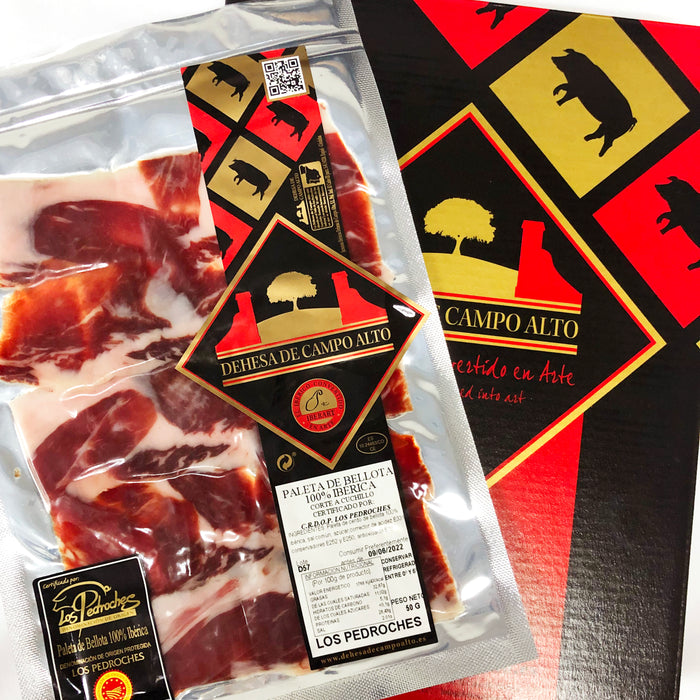 【西班牙直送】100% 純種黑毛豬 24個月 頂級 P.D.O Iberico 手切豬肩火腿片(真空包裝)