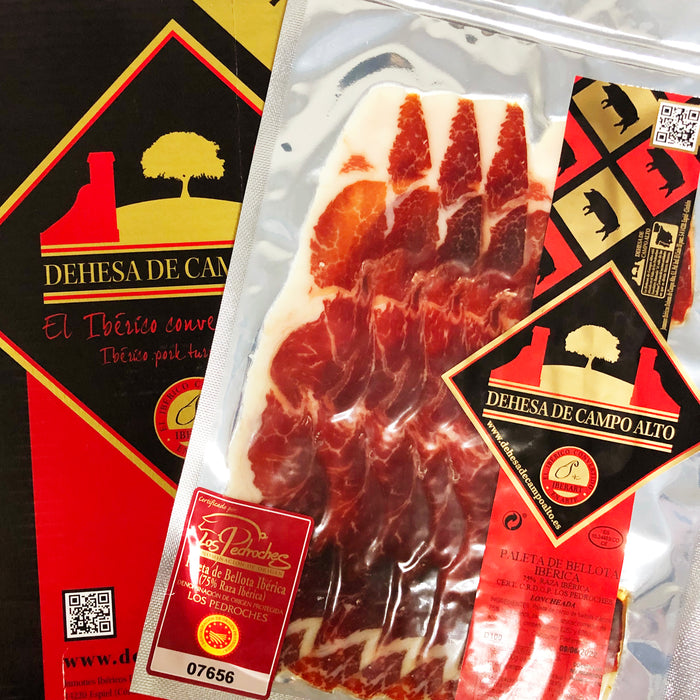 【西班牙直送】75% 混種黑毛豬 24個月 頂級 P.D.O Iberico 豬肩火腿片(真空包裝)
