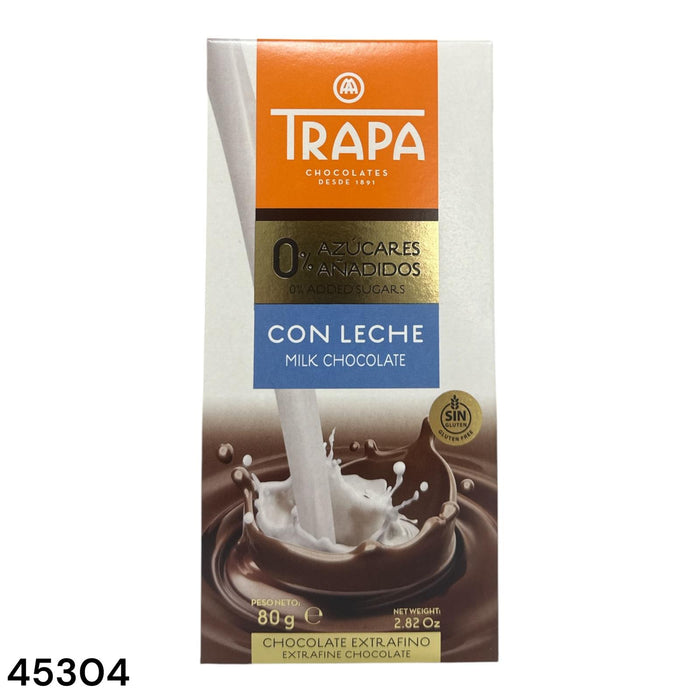 Trapa - 無糖牛奶朱古力 - 80g