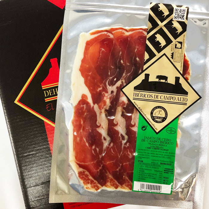 Sliced 24-Months 75% Iberian Cebo de Campo Ham (Vacuum Packaging)