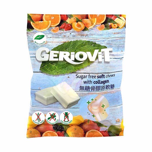Gerio - Sugar Free Soft Candies with Collagen (Orange, Lemon, Strawberry, Apple, Blackberry) 40g